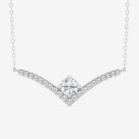 0.50 CT Round Moissanite Diamond Chevron Style Necklace