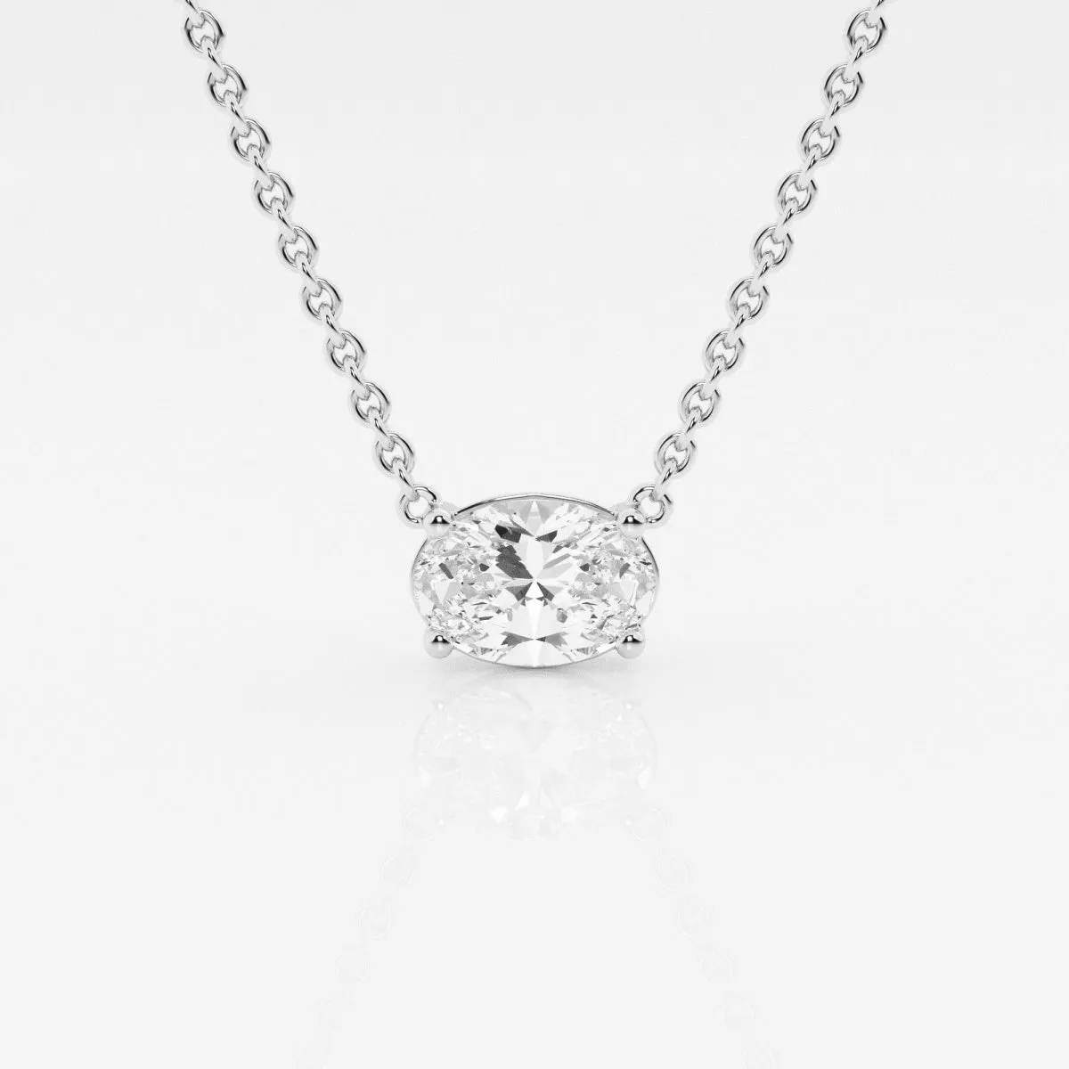 1.0 CT Oval Moissanite Diamond Solitaire Necklace