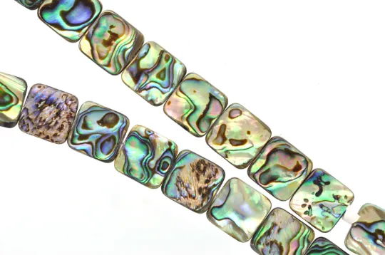 14mm square ABALONE SHELL Beads, double sided, full strand, bsh0022