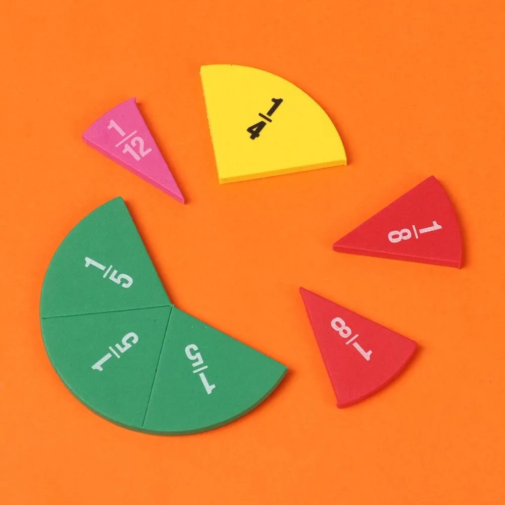 51Pcs EVA Round Shaped Fractions Instrument Montessori Math Educational Toys Math Learning Tool Student Teaching Gifts