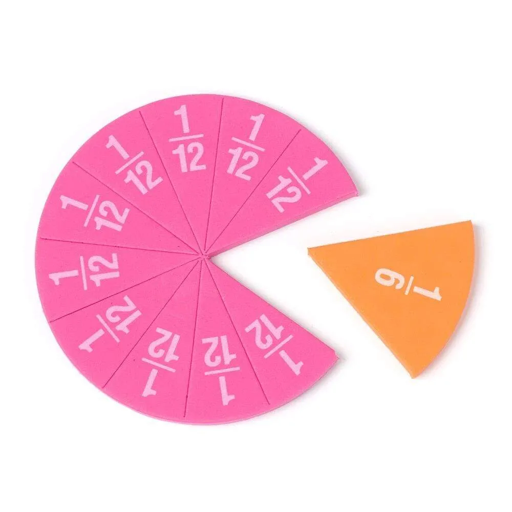 51Pcs EVA Round Shaped Fractions Instrument Montessori Math Educational Toys Math Learning Tool Student Teaching Gifts