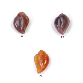 Agate Gemstone Carving : Natural Untreated Unheated Orange Agate Hand Carved SEA SHELL And Uneven Shape Carving