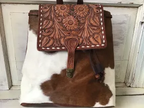 American Darling Tooled Hair On Backpack