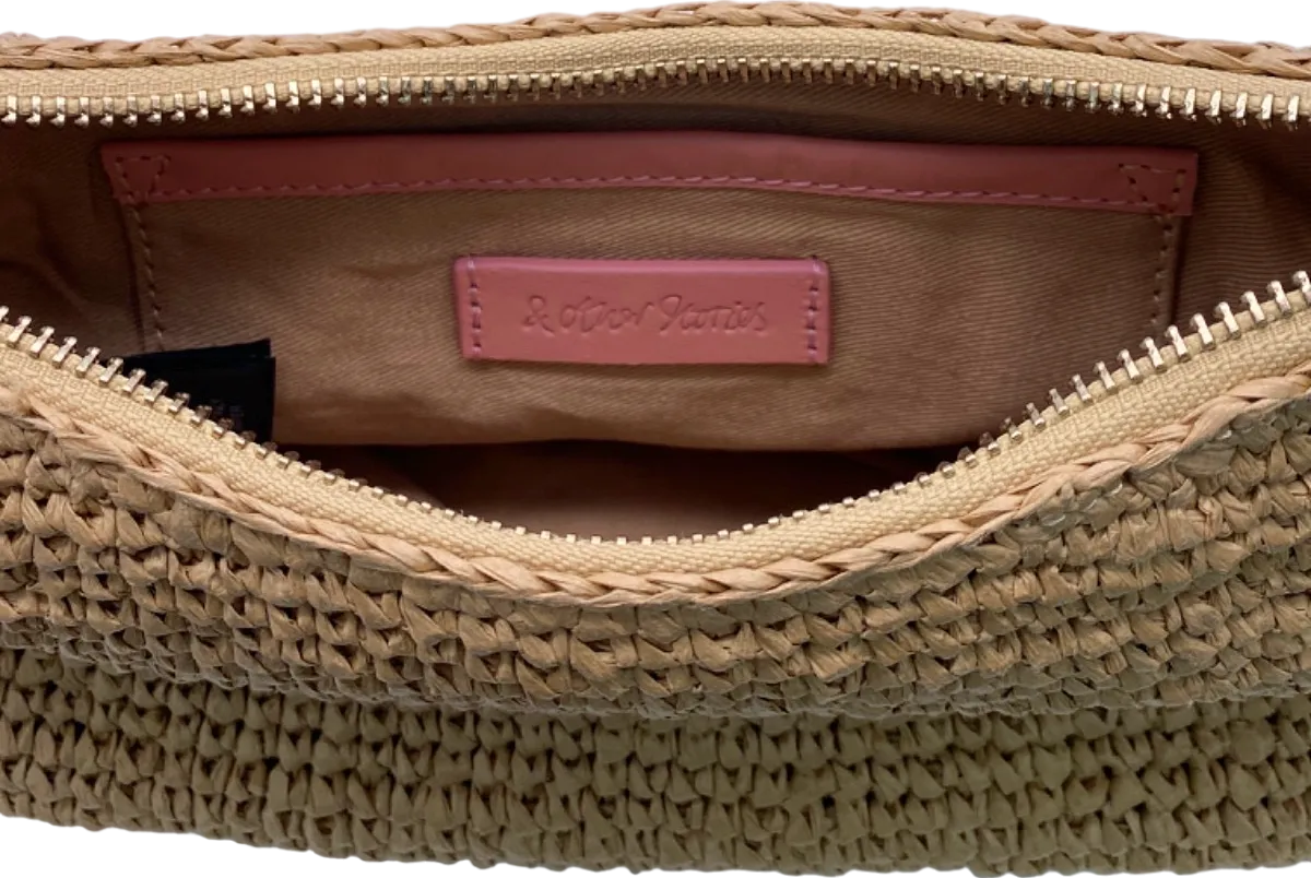 & Other Stories Tan Pink Woven Crossbody Bag