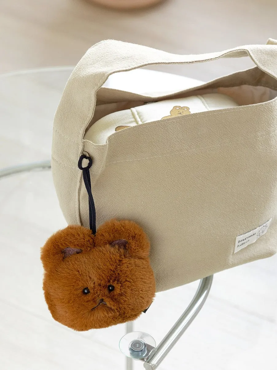 Bear Cat Fur Keyring Totes Mini Handbags Cute Purses Casual Picnic Lunch Boxes