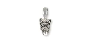 Boston Terrier Charm Slide Jewelry Sterling Silver Handmade Dog Charm Slide DO1H-PNS