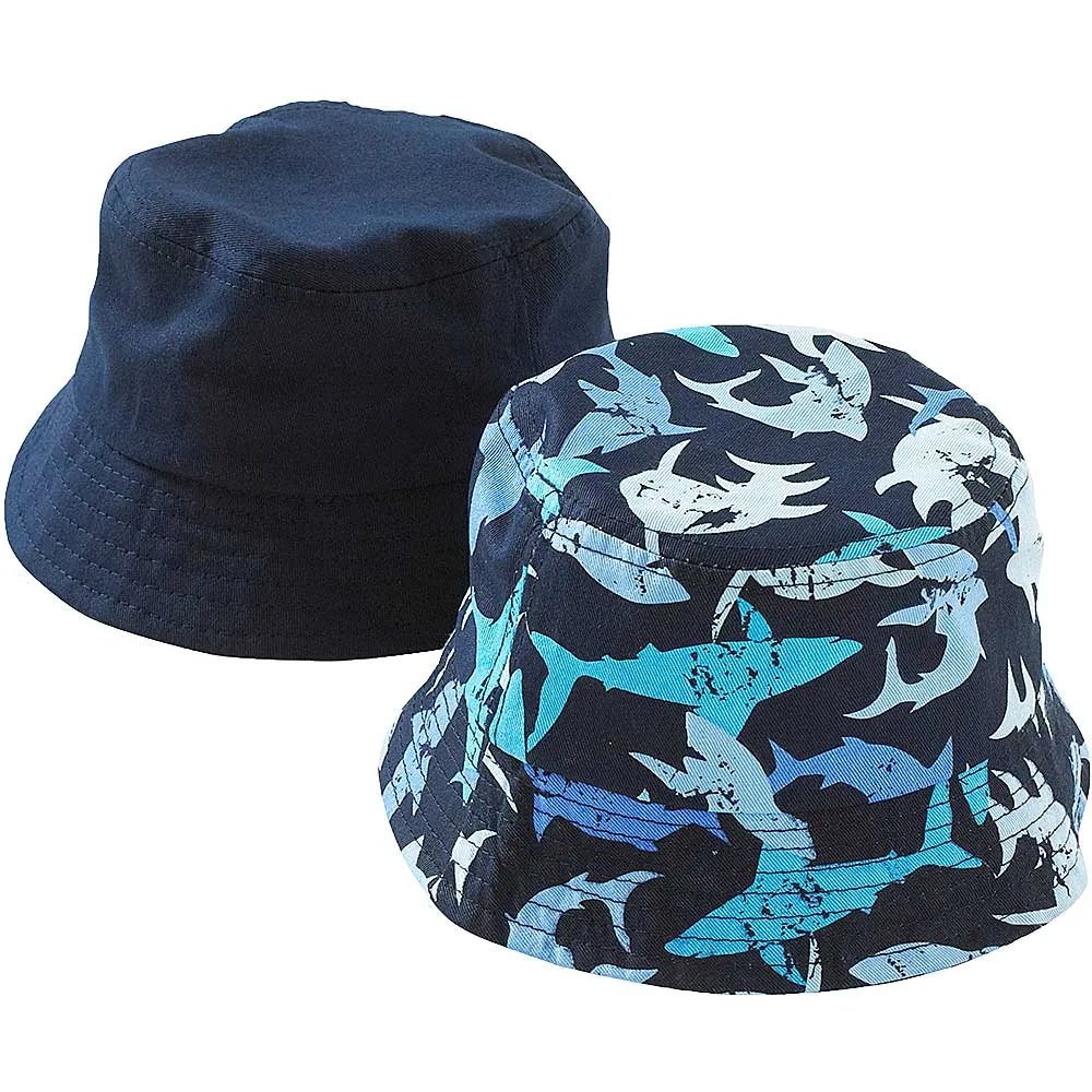 Boys Two Pack Shark Fisherman Hats