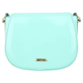 Burberry Prorsum Mini Crossbody Bag in Aqua Patent Leather