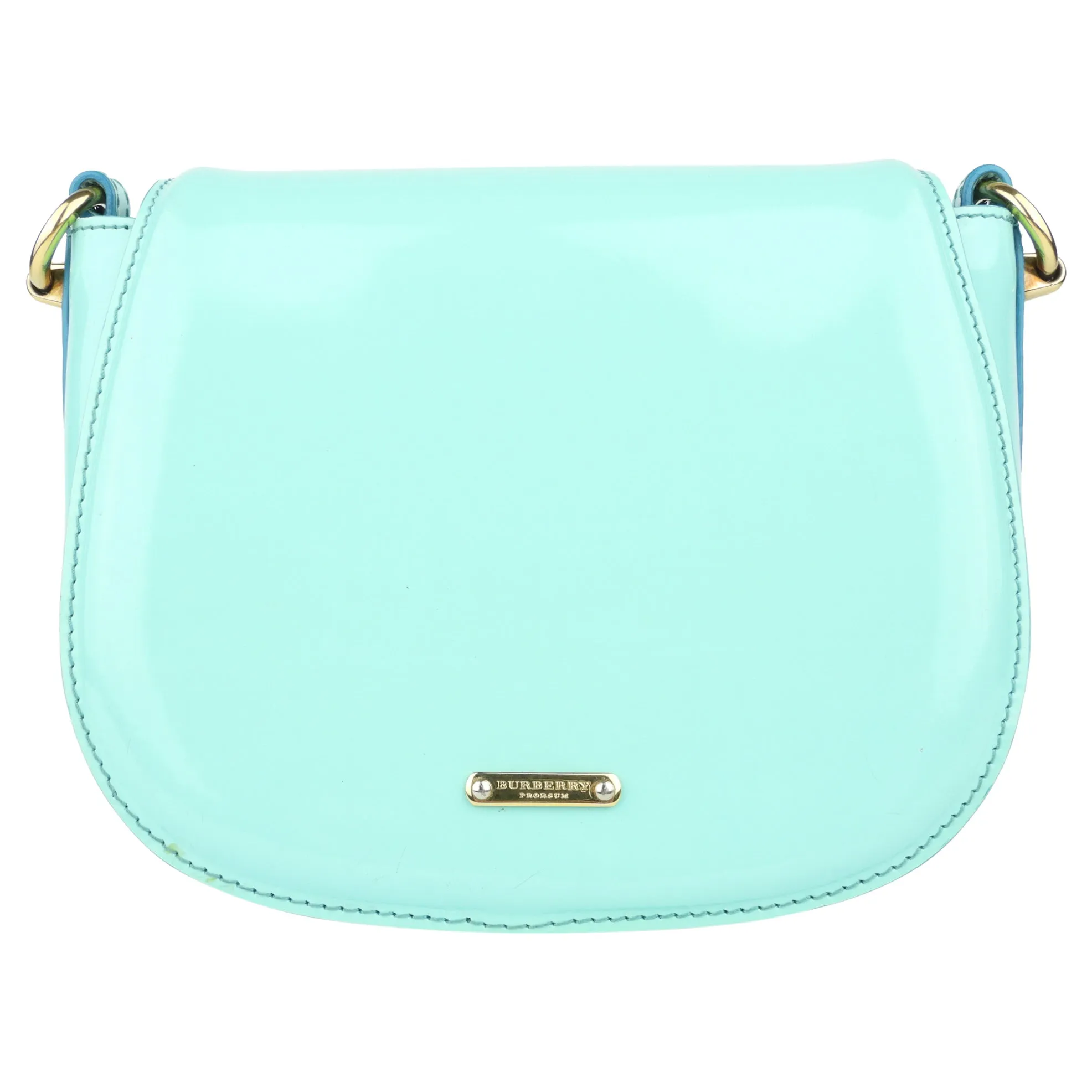 Burberry Prorsum Mini Crossbody Bag in Aqua Patent Leather