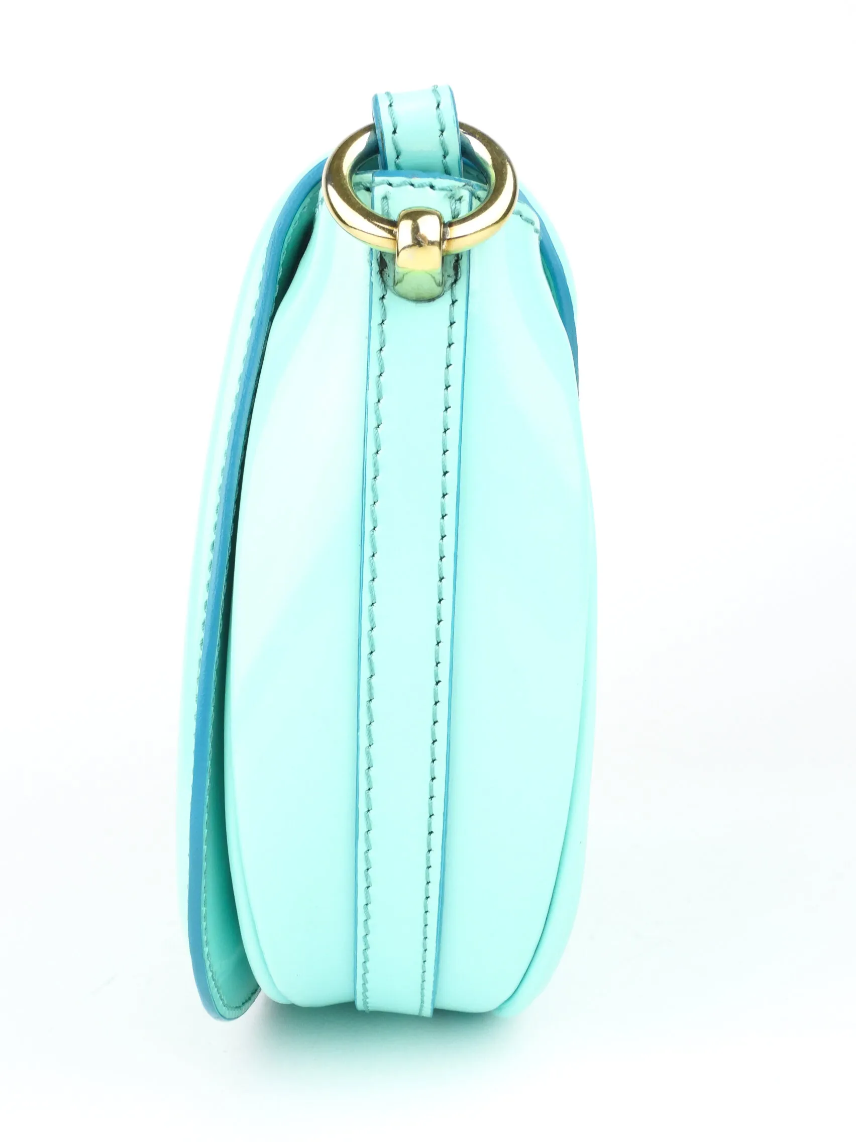 Burberry Prorsum Mini Crossbody Bag in Aqua Patent Leather