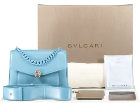 BVLGARI Blue Serpenti Handbag With Wide Strap