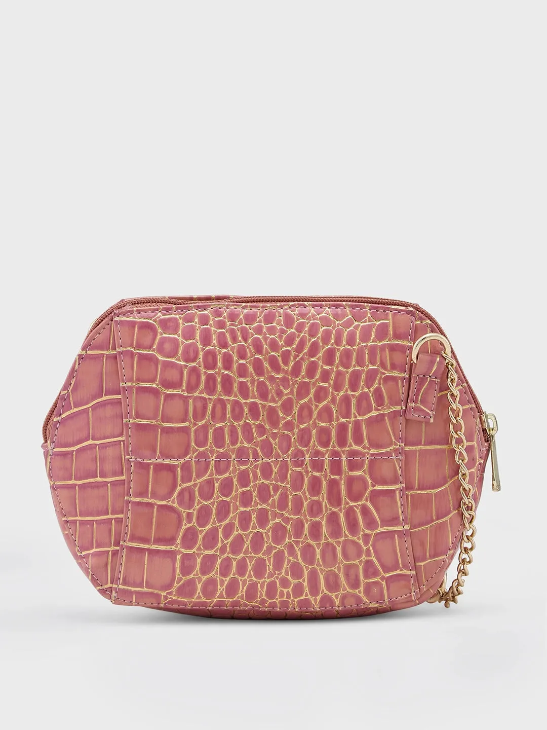 Caprese Miranda Sling Small Croco Womens Handbag Pink