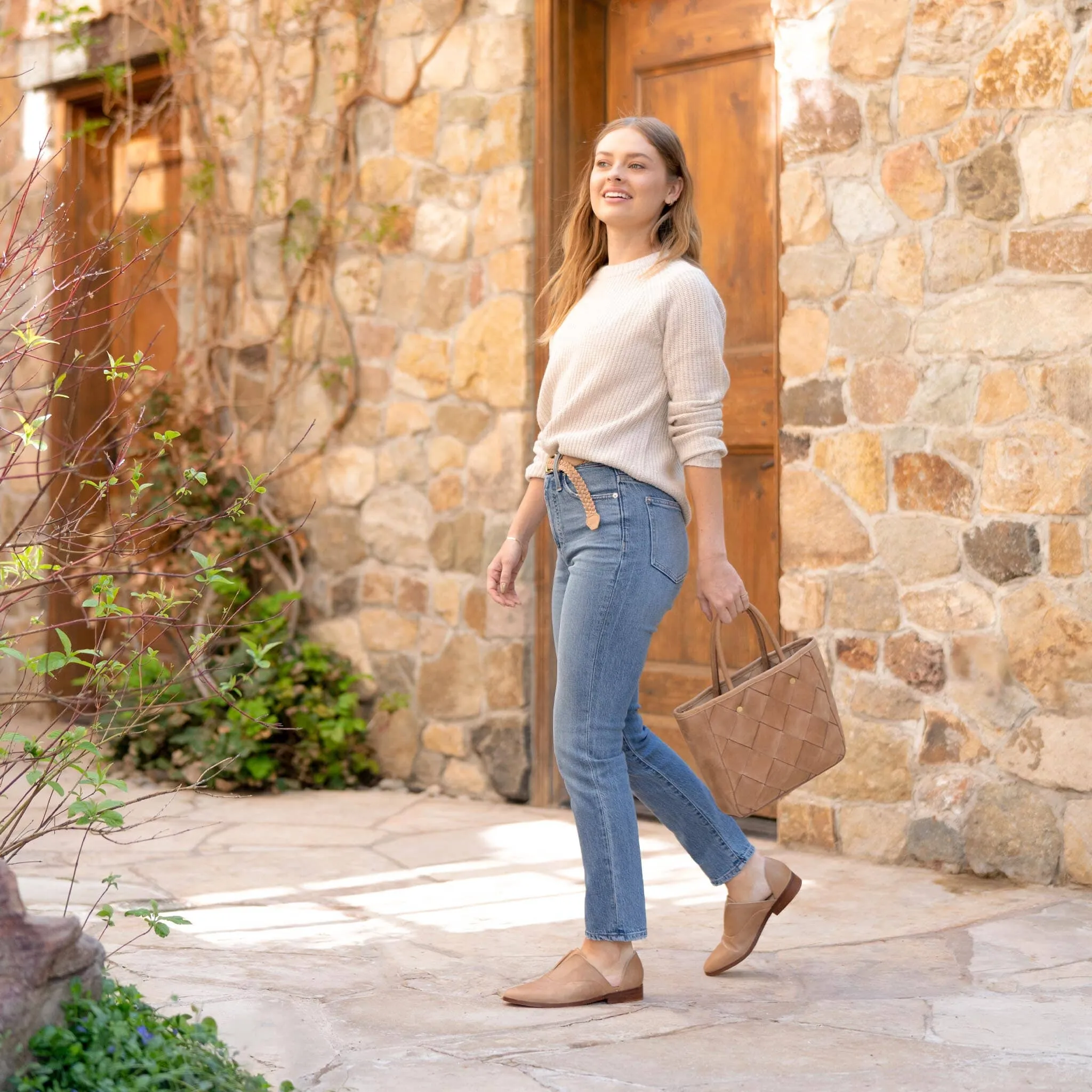 Carry-All Handwoven Satchel Almond