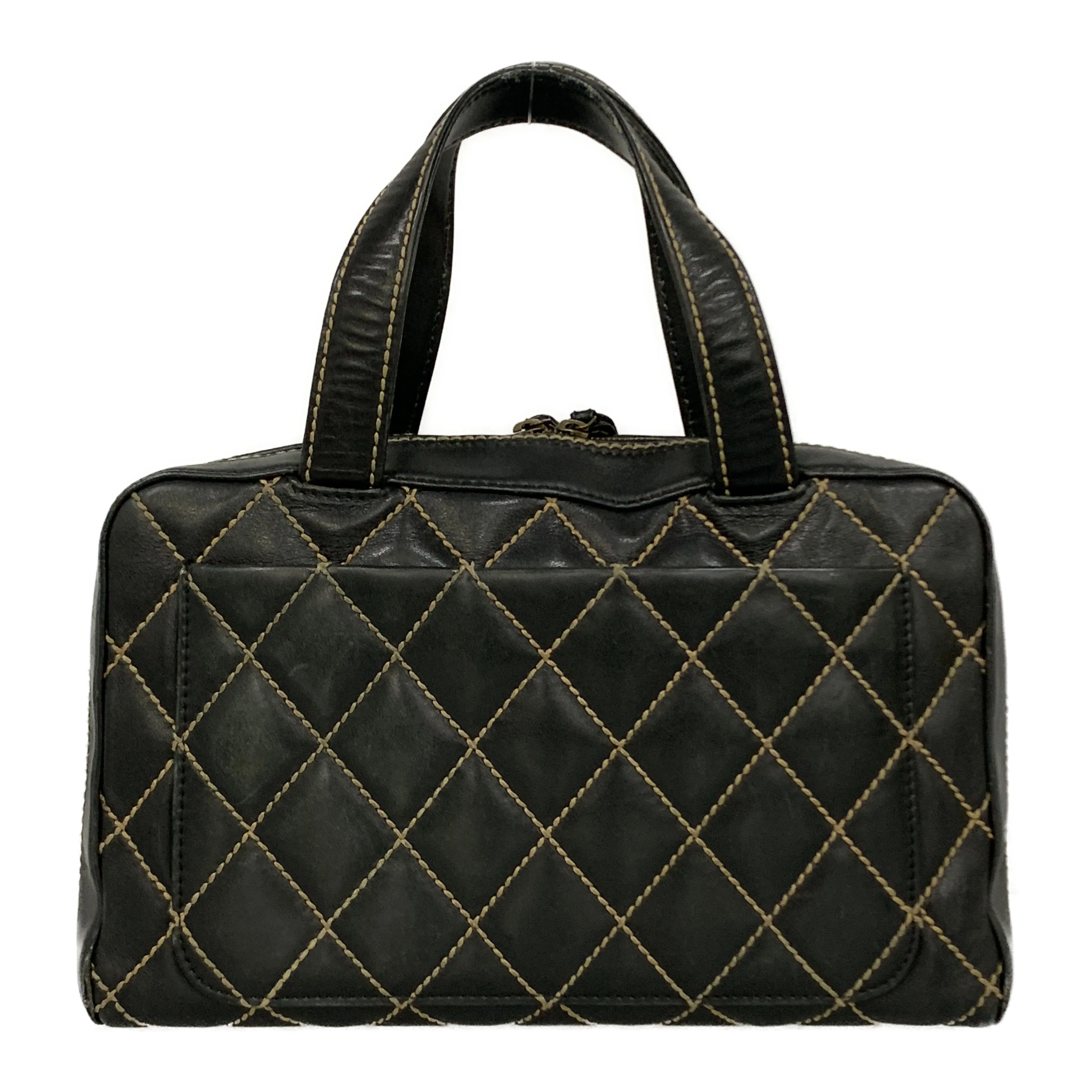 #CHANEL/Boston Bag/BLK/Leather