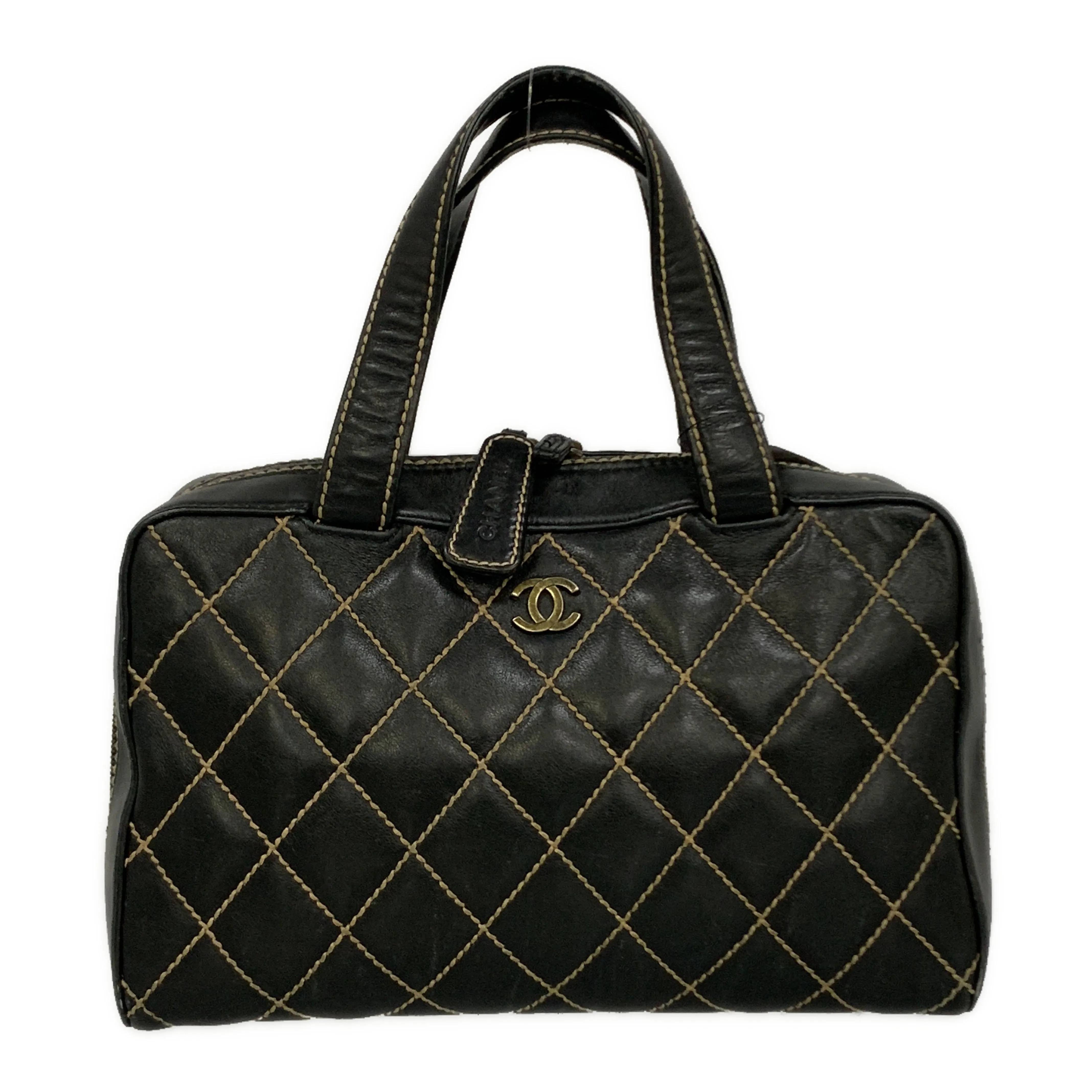 #CHANEL/Boston Bag/BLK/Leather