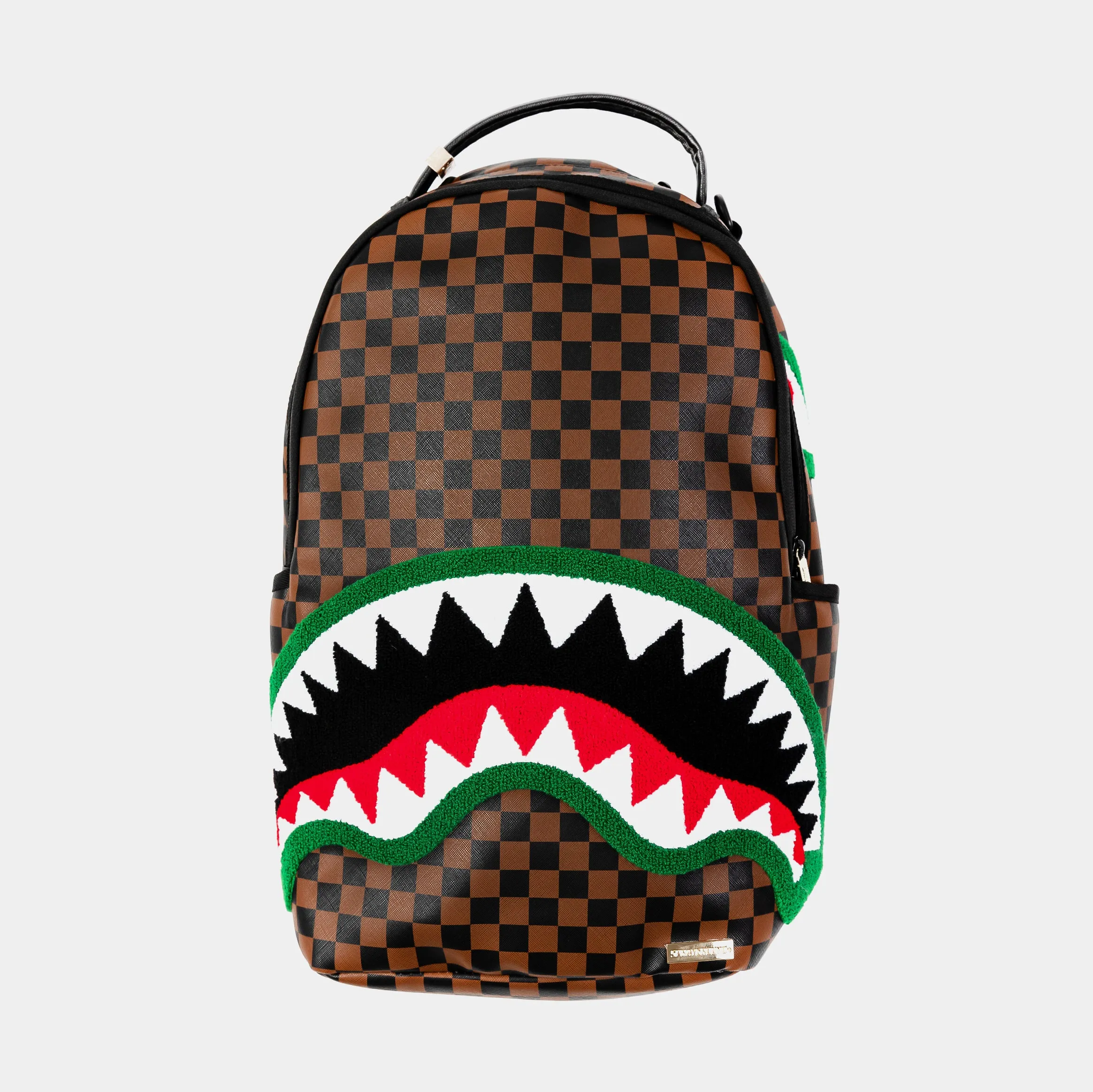 Chenille Shark Mens Backpack (Brown/Green)