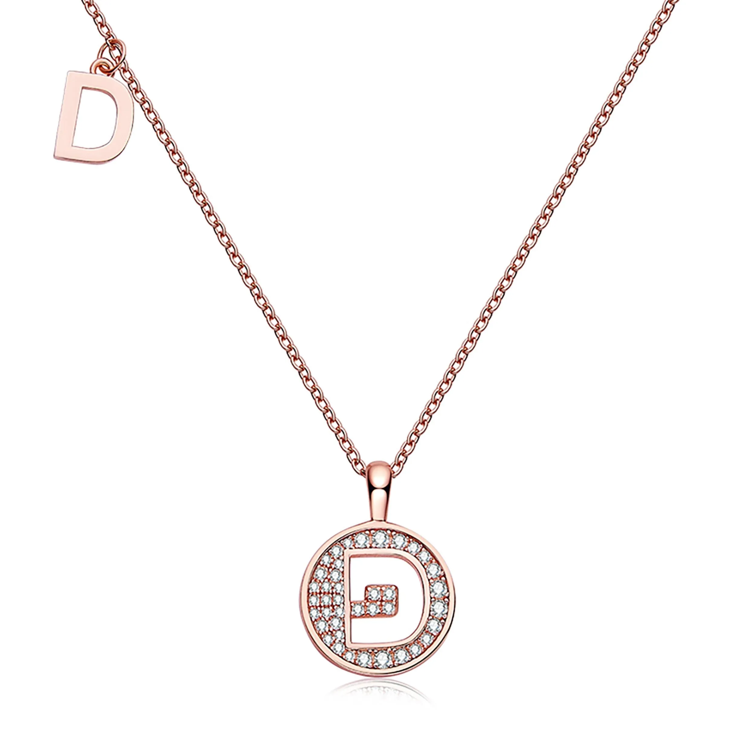 Customized D Letter Moissanite Diamond Necklace