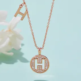 Customized H Letter Moissanite Diamond Necklace