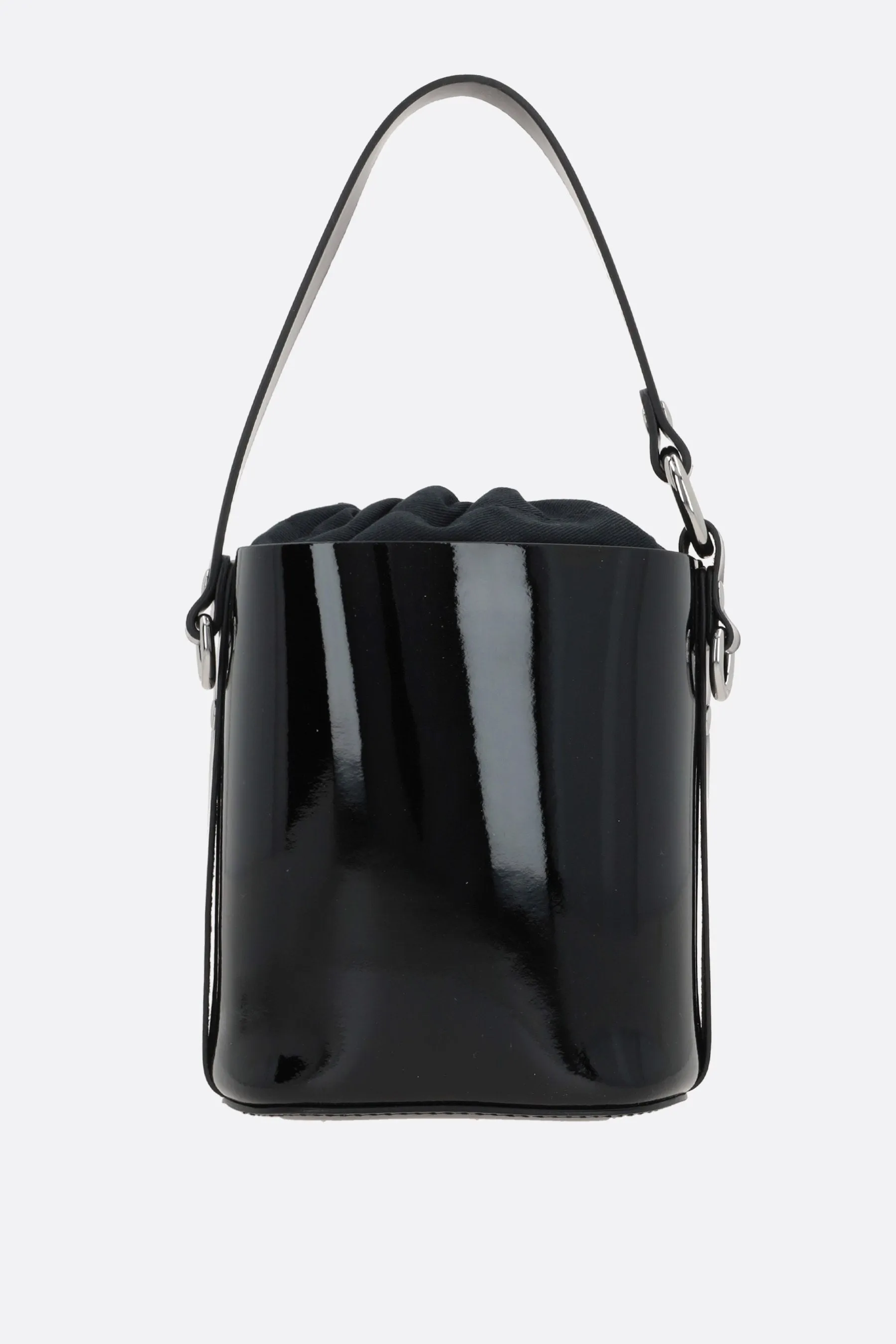 Daisy patent leather bucket bag