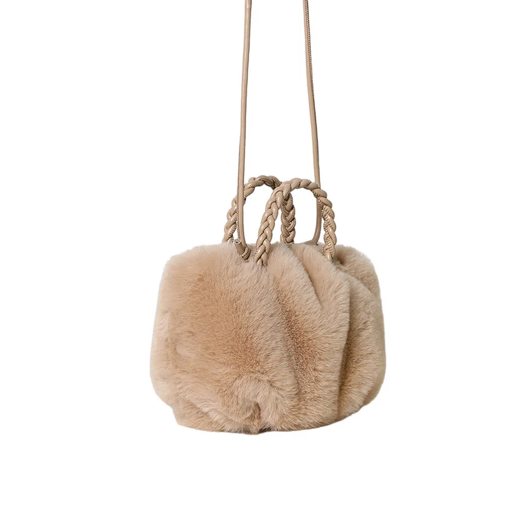 Faux Fur Tote Crossbody Bag