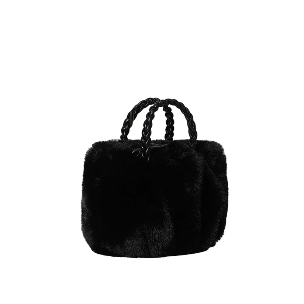 Faux Fur Tote Crossbody Bag