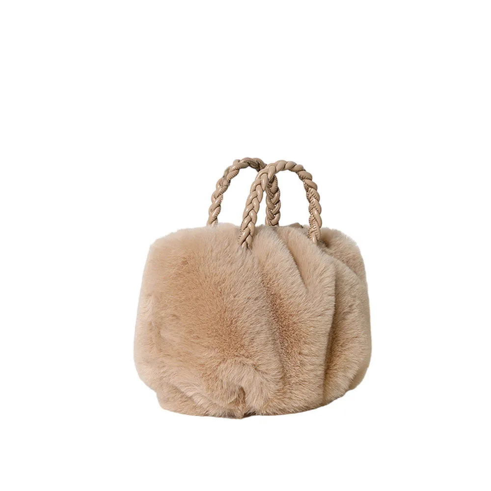 Faux Fur Tote Crossbody Bag