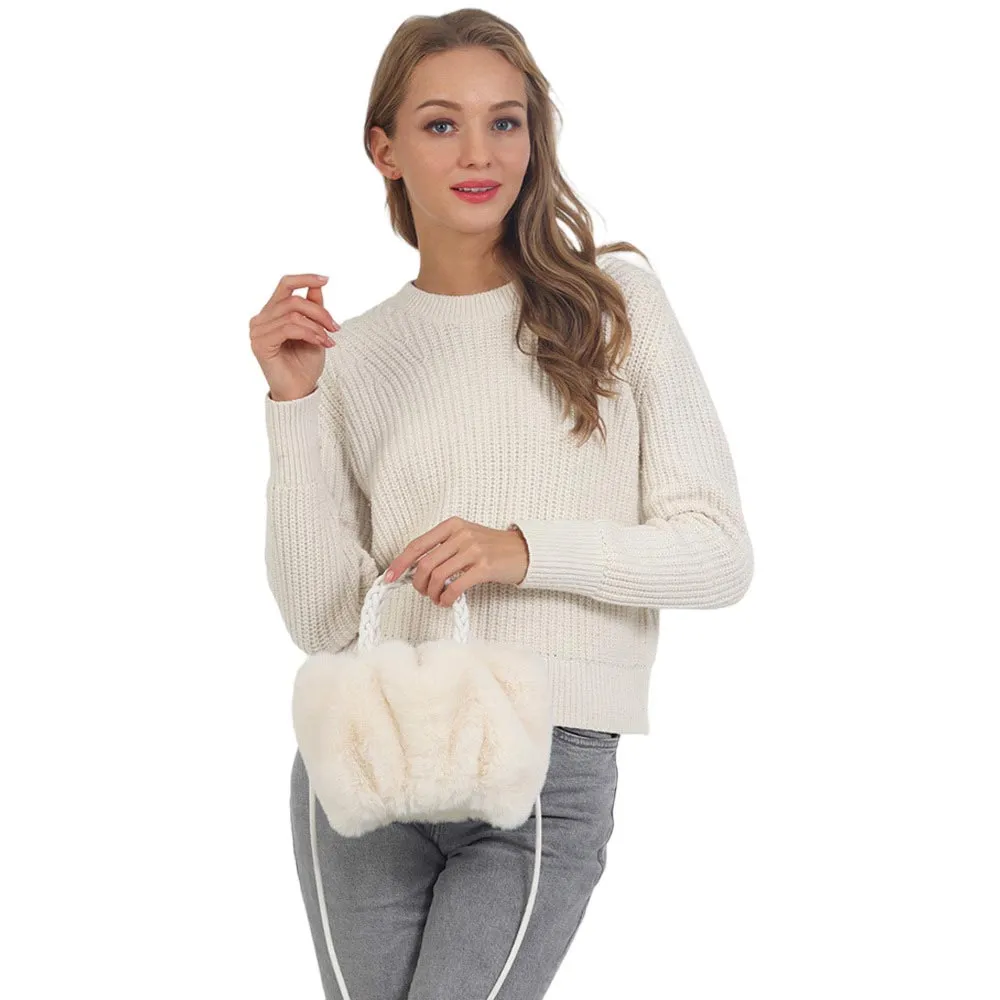 Faux Fur Tote Crossbody Bag