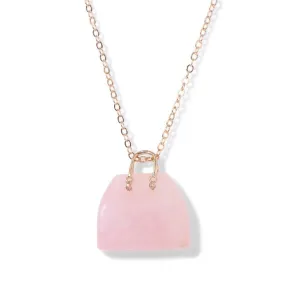 Fresh Accessories - Necklace Handbag Stone Pale Pink