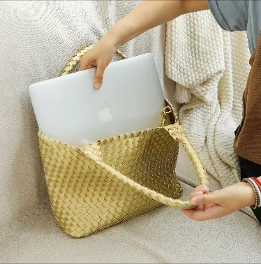 Gold Braided Tote Bag