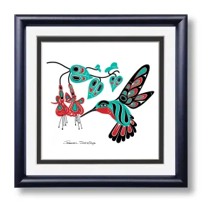 Hummingbird & Fuchsia - Hand Signed Giclée - Framed Art Print