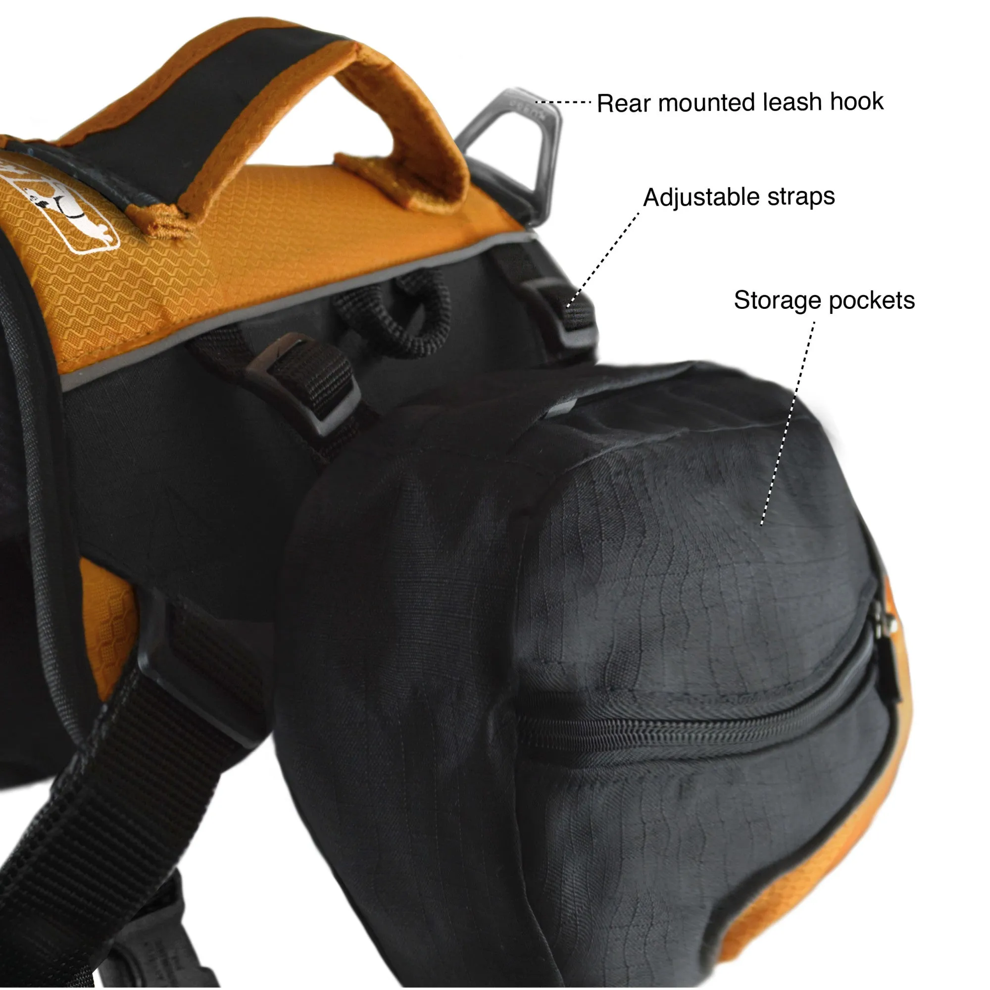 Kurgo Big Baxter Dog Backpack - Orange