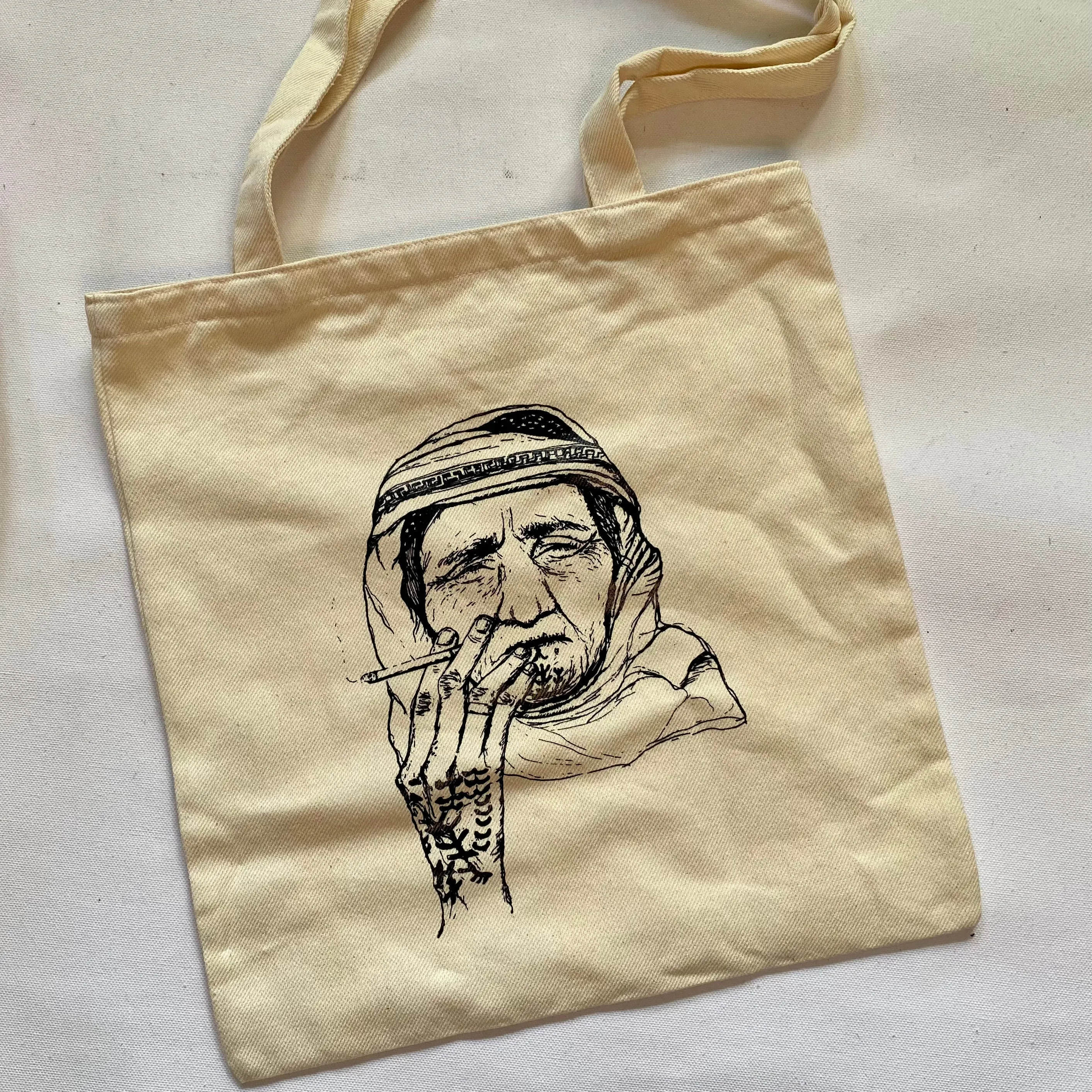 Mansouri Tote Bag with Palestinian Art from Occupied Shatha | Sitti