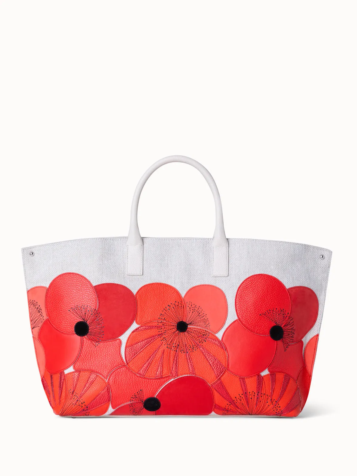 Medium Ai Messenger Bag in Canvas mit Poppies patchwork