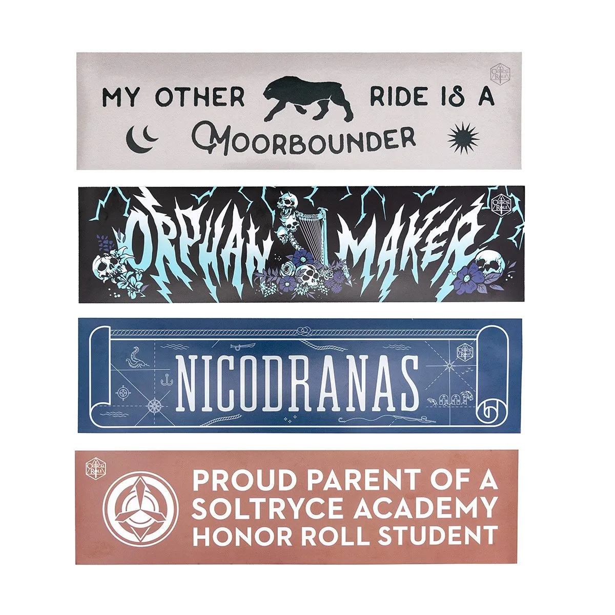 Mighty Nein Bumper Sticker 4-Pack Set