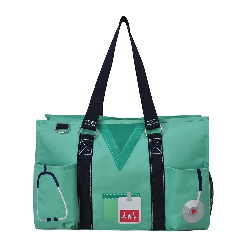 Mint Nurse Life NGIL Zippered Caddy Organizer Tote Bag