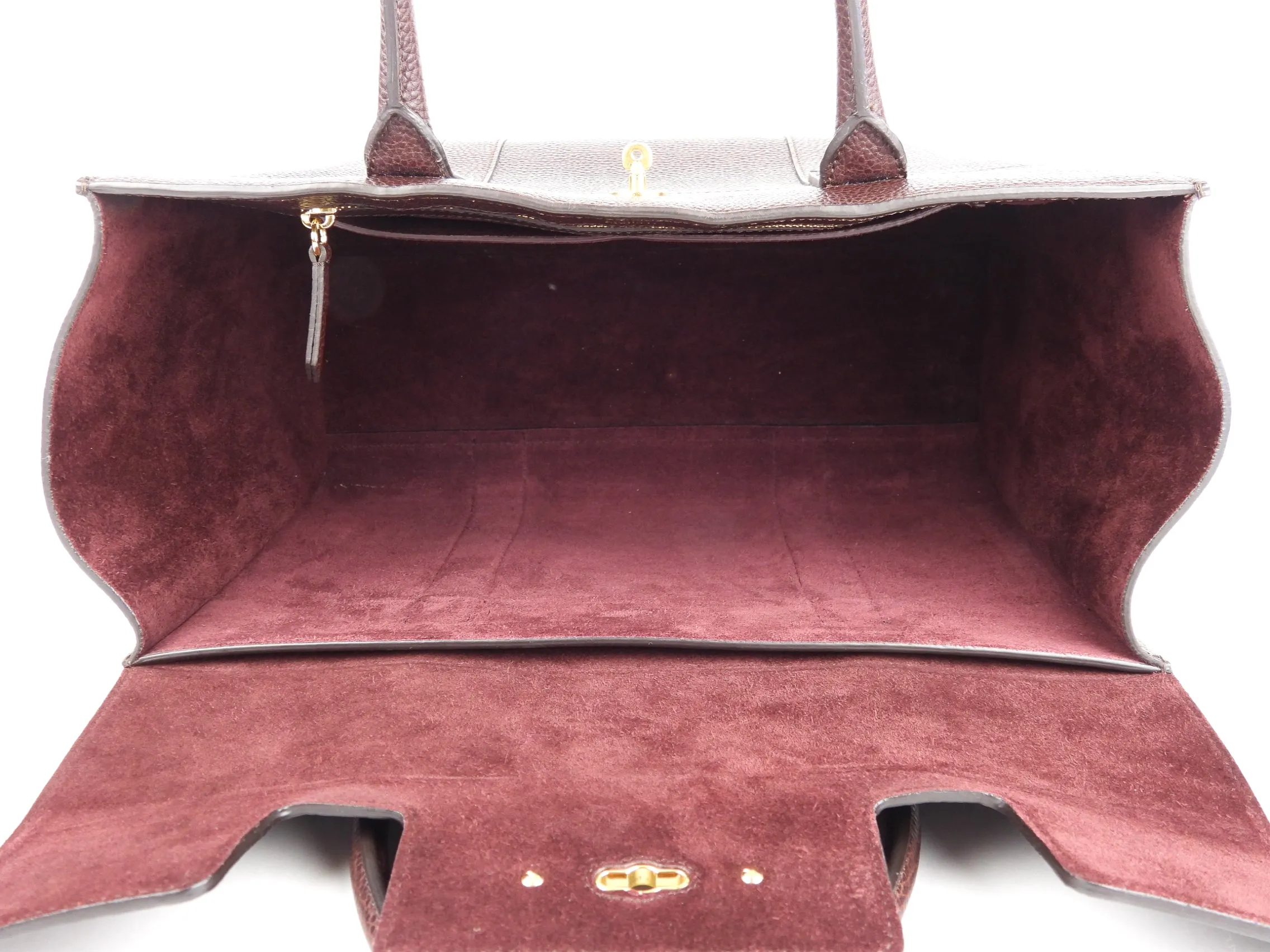 Mulberry Oxblood Grained Leather Large Bayswater Tote Bag