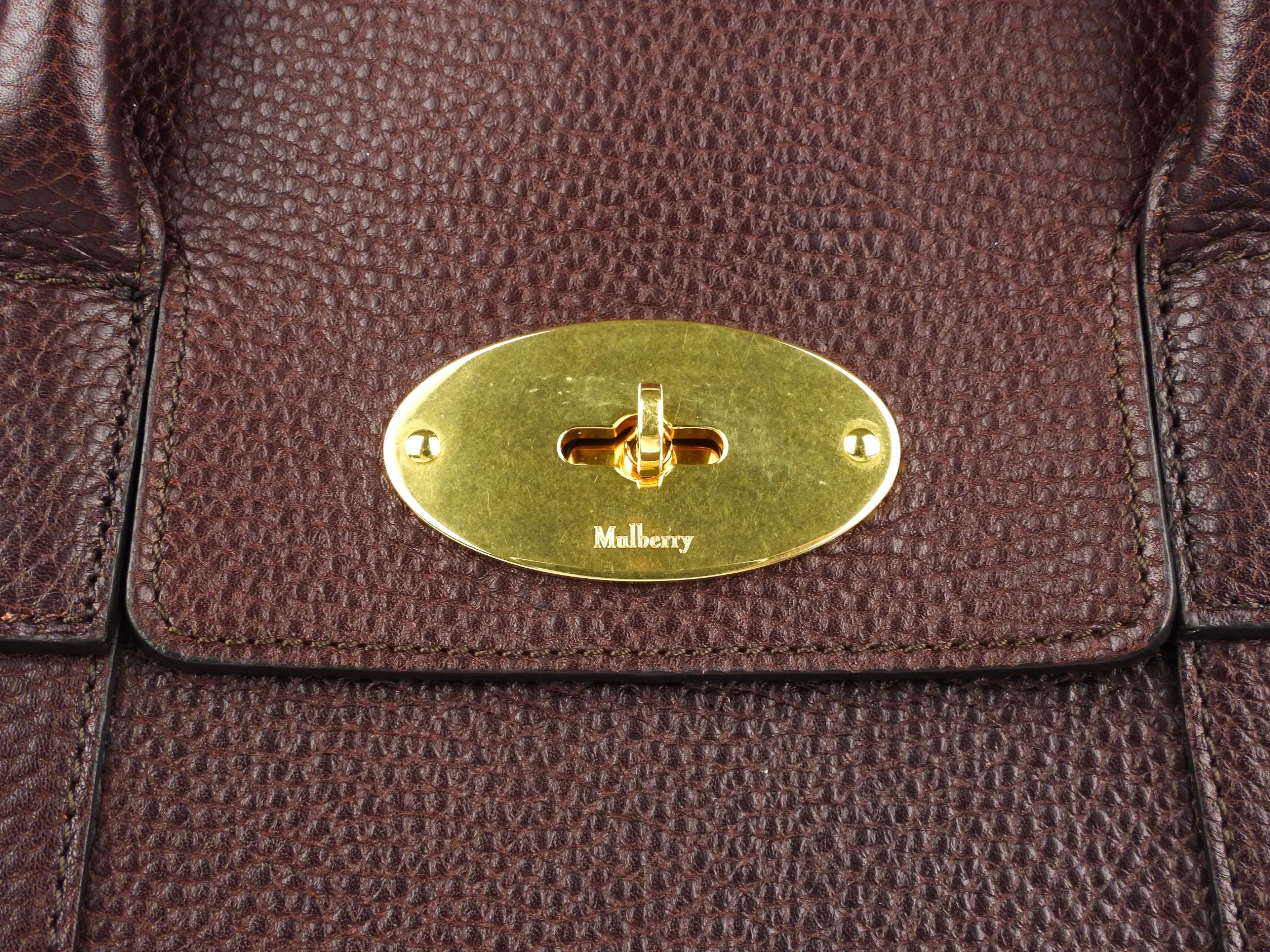 Mulberry Oxblood Grained Leather Large Bayswater Tote Bag