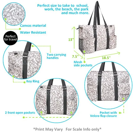 SALE! Floral Vines NGIL Zippered Caddy Large Organizer Tote Bag