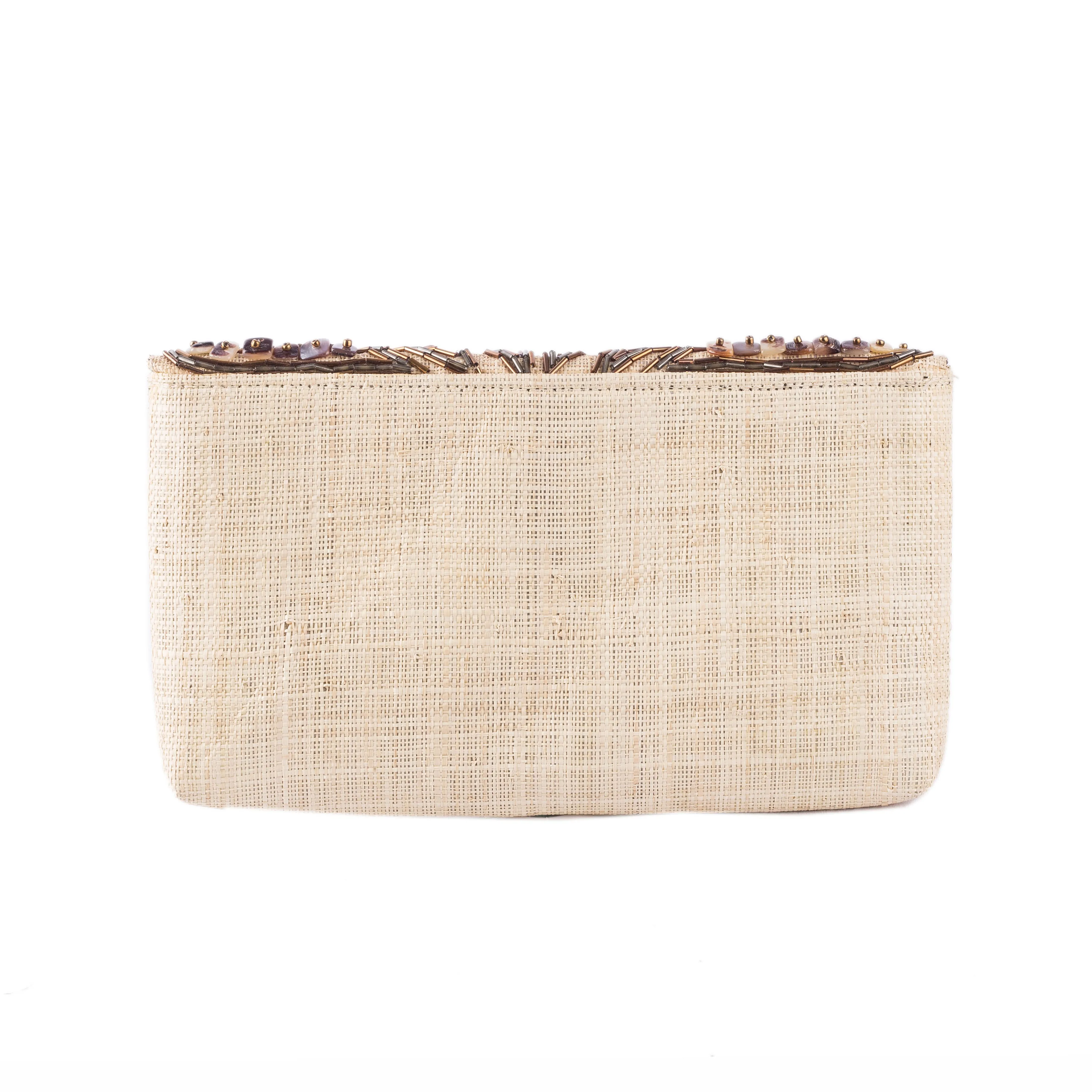 SANTA CLARA Raffia Date Night Clutch