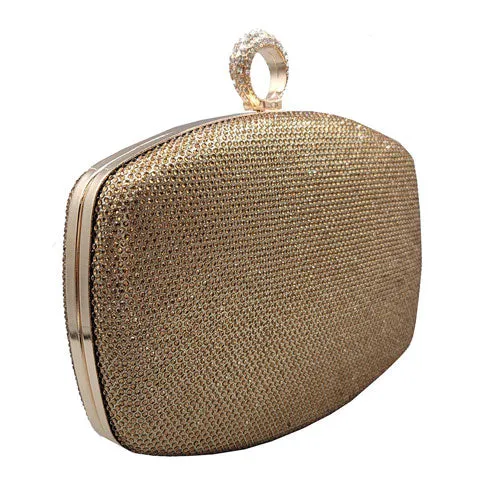 Shimmery Evening Clutch Bag Clasp Closure