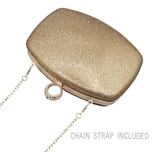 Shimmery Evening Clutch Bag Clasp Closure