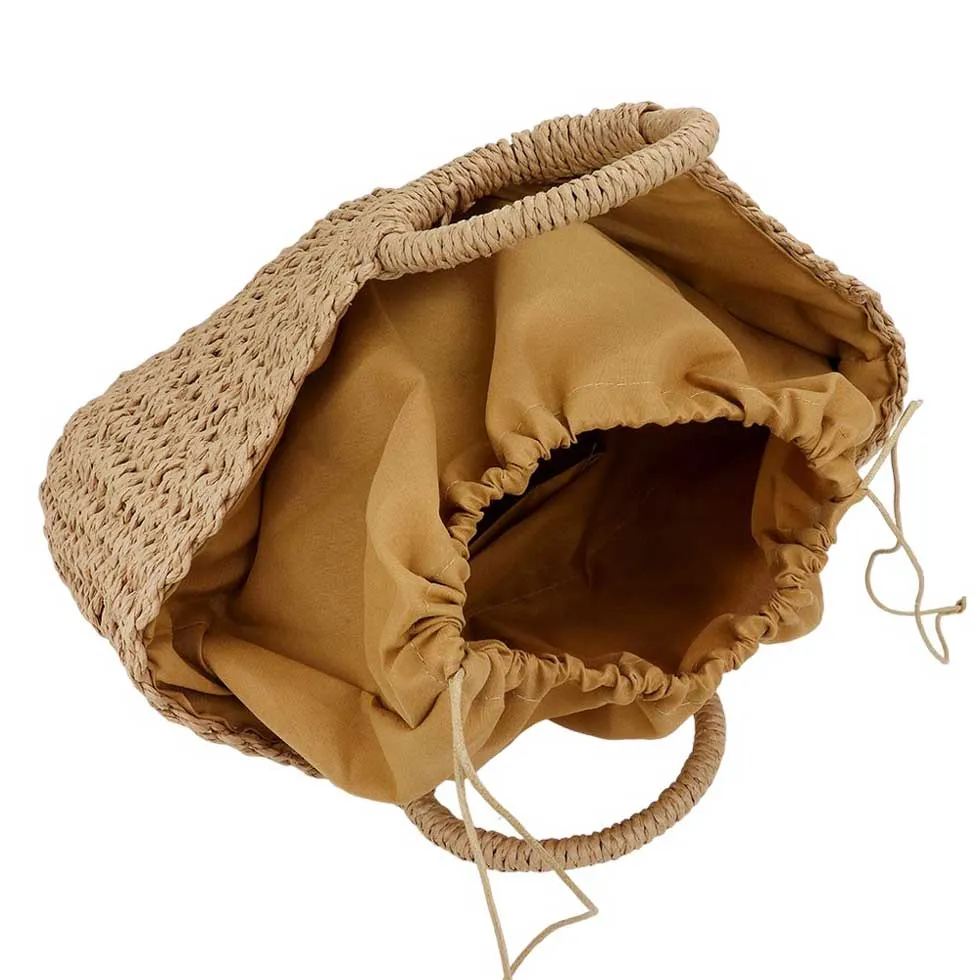 Straw Basket Beach Tote Bag