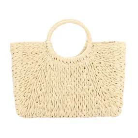 Straw Basket Beach Tote Bag