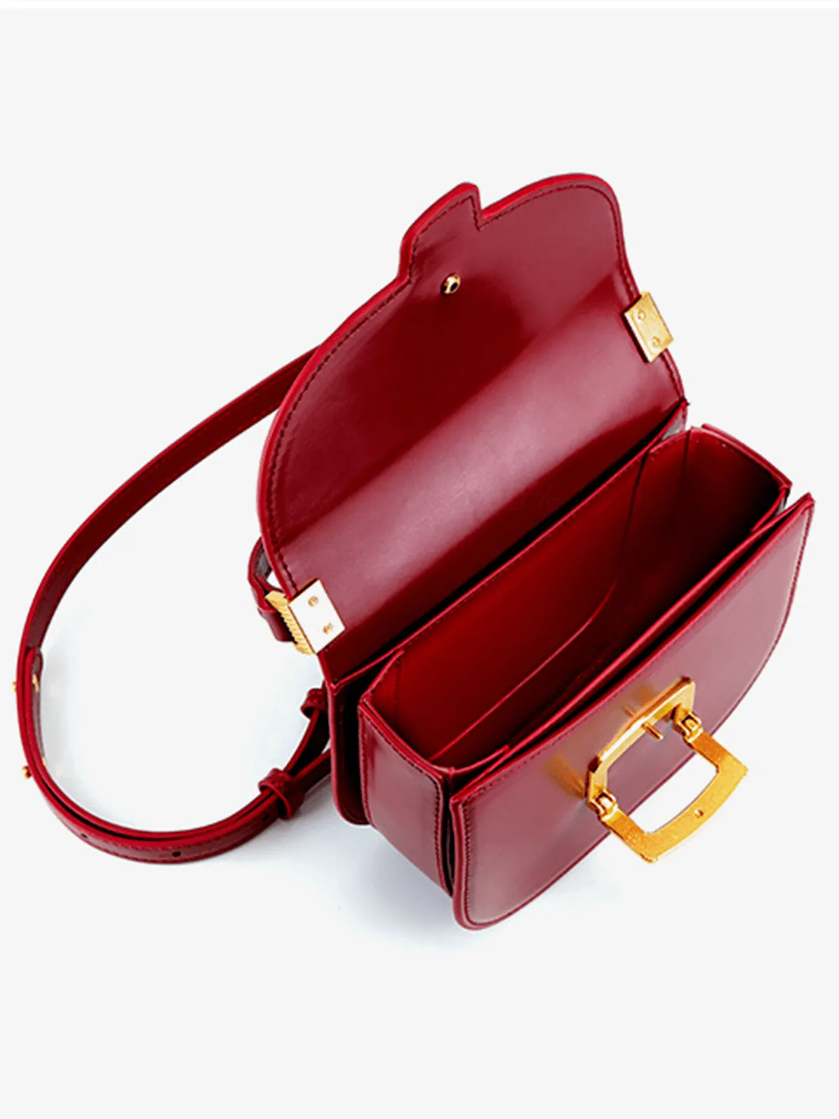 Vintage PU Leather Saddle Bag