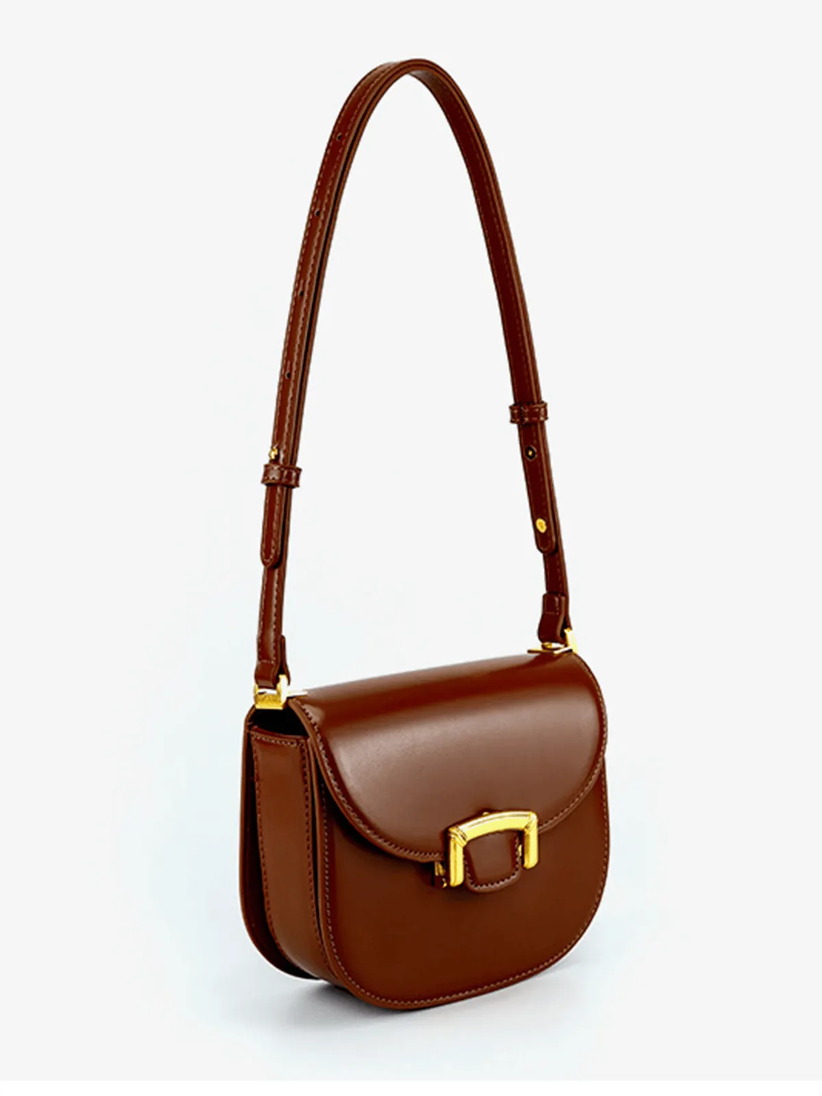 Vintage PU Leather Saddle Bag