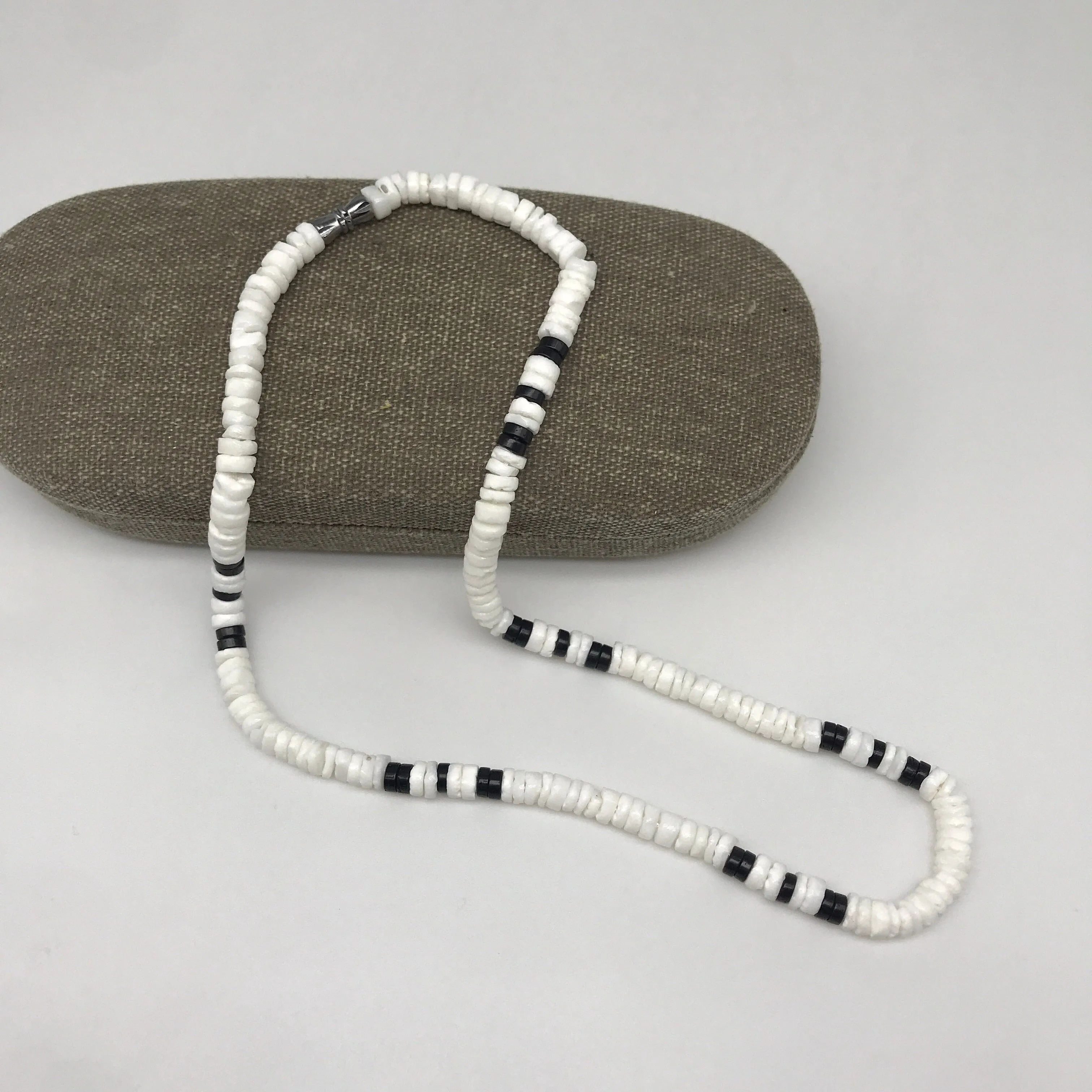 White Bohemian Puka Shell Tribal Necklace