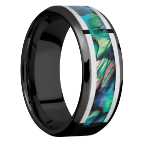 Zirconium with Polish , Polish Finish and Sterling Silver Inlay